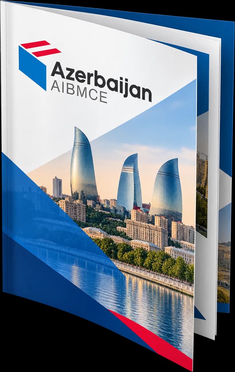 AIBMCE exhibition brochure mockup